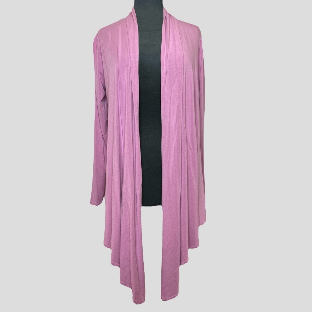 Jockey Women’s Waterfall Cardigan S Lavender Open Front Asymmetrical Hem‎
